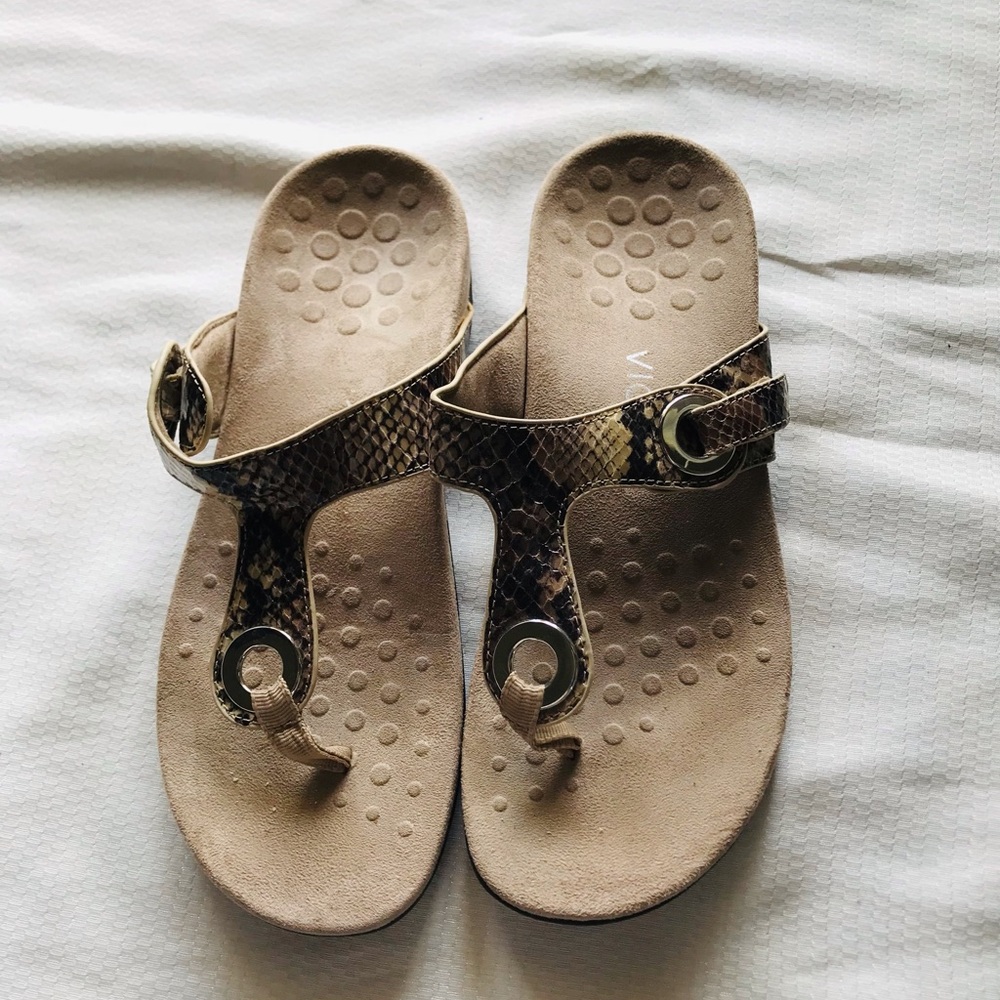 Vionic Snake Print Sandals With Toe Loop - image 2